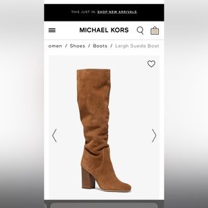 Michael Kors leigh suede boots color “luggage” size 8